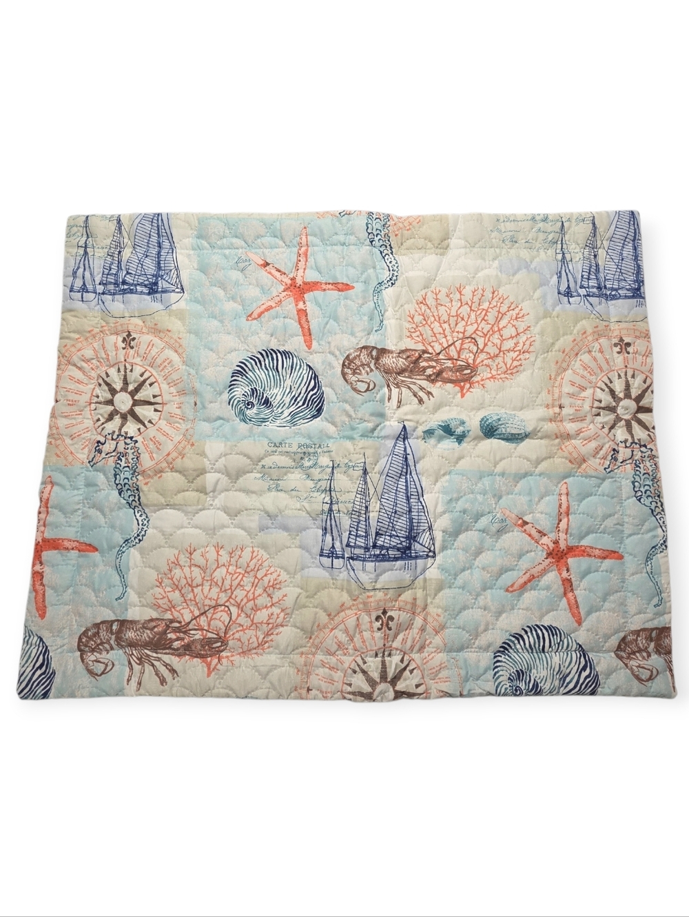 S.L. Home Fashions Tropical Ocean Coastal Quilted Standard Pillow Sham - 20x26